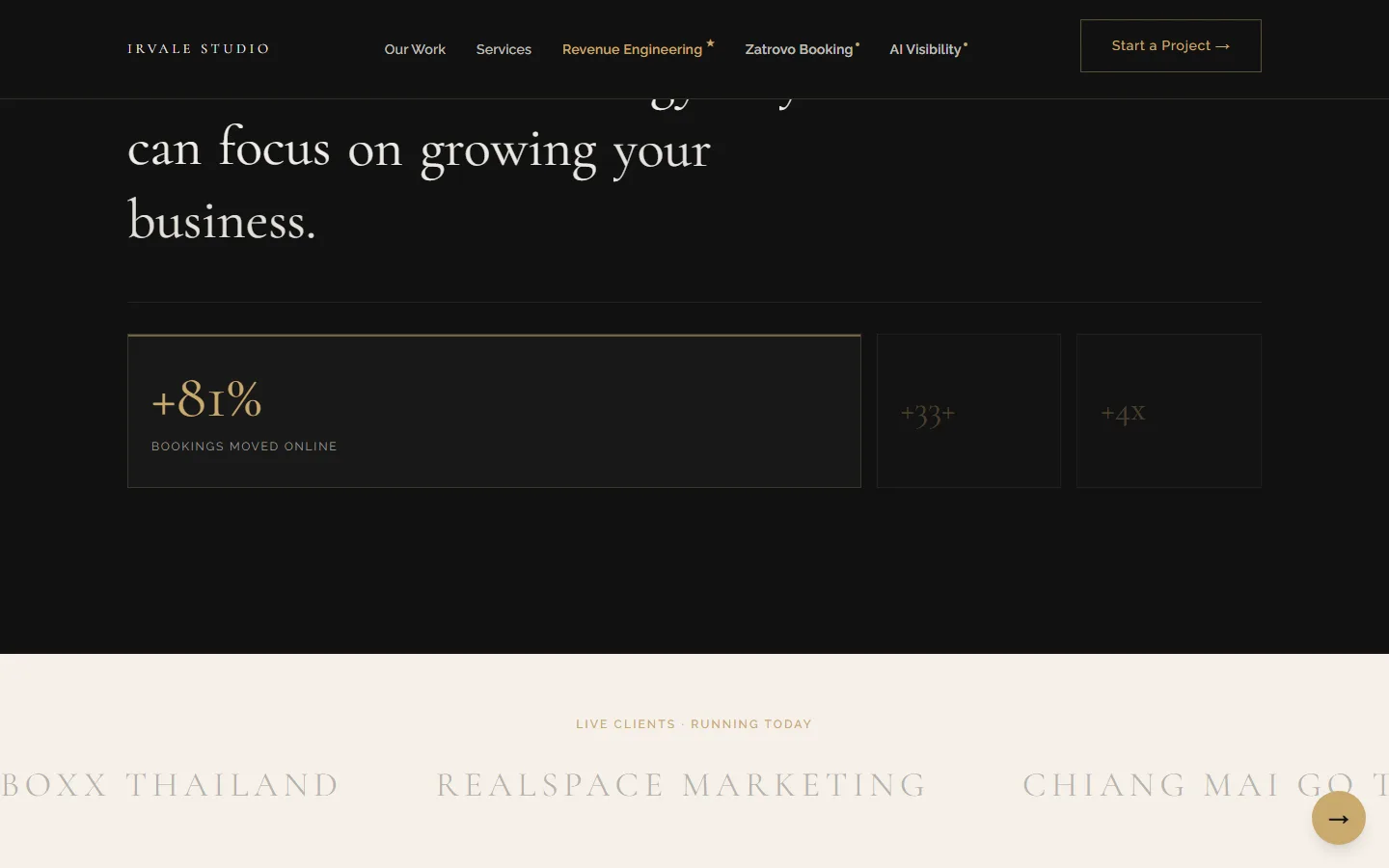 Irvale, Premium web/product agency